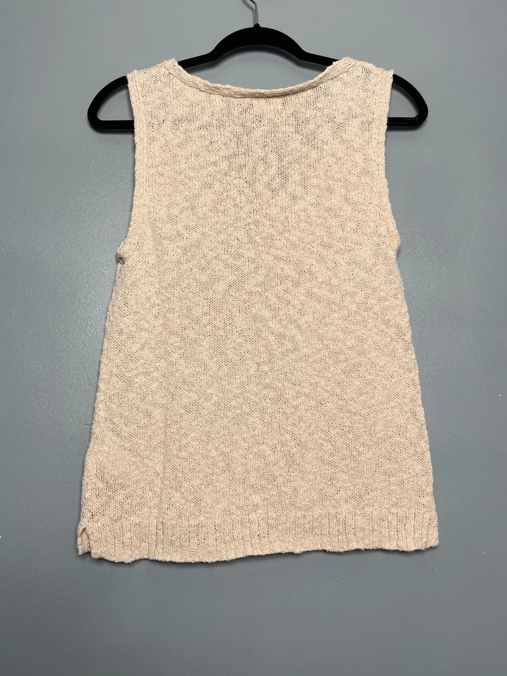 J. Crew V-Neck Textured Beach Sweater Cream Preppy Coastal Scandi Women’s Size M
